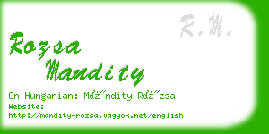 rozsa mandity business card